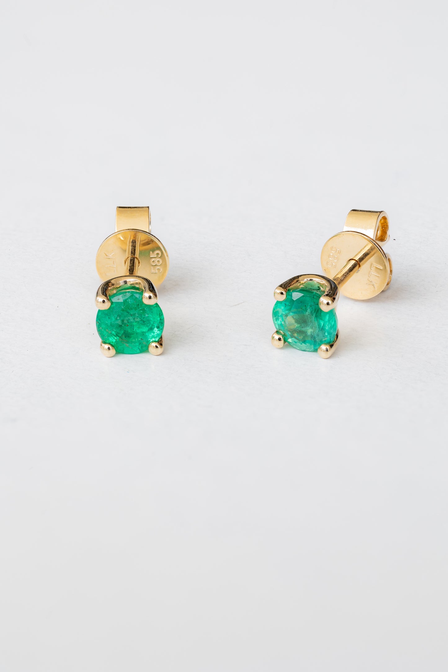 Emerald Prong Set Studs