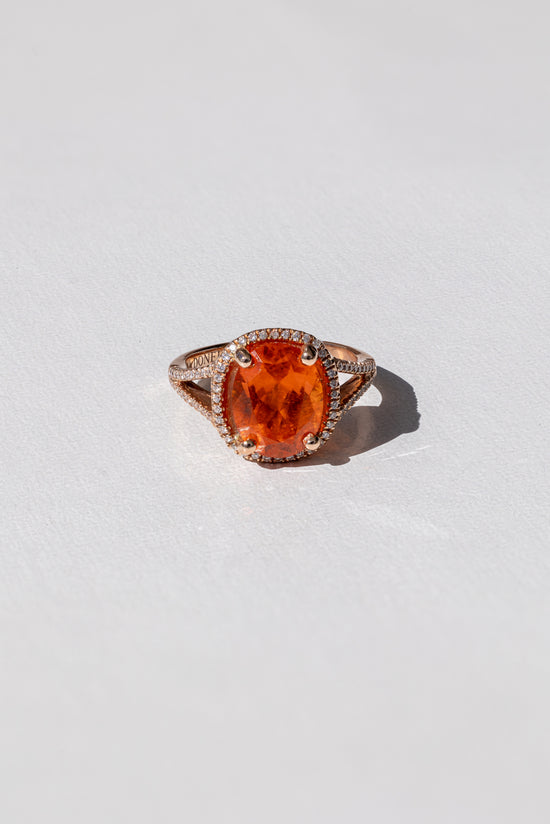 One of a Kind - Spessartite Garnet Ring in Rose Gold