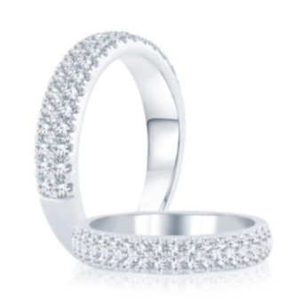 Two Row Wide Diamond Band