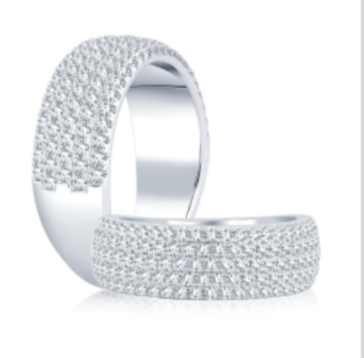 Five Row Wide Diamond Band