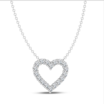 Heart Pendant Initial Diamond Necklace
