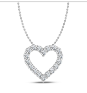 Heart Pendant Initial Diamond Necklace