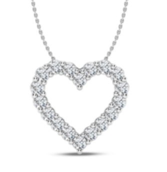 Heart Pendant Initial Diamond Necklace