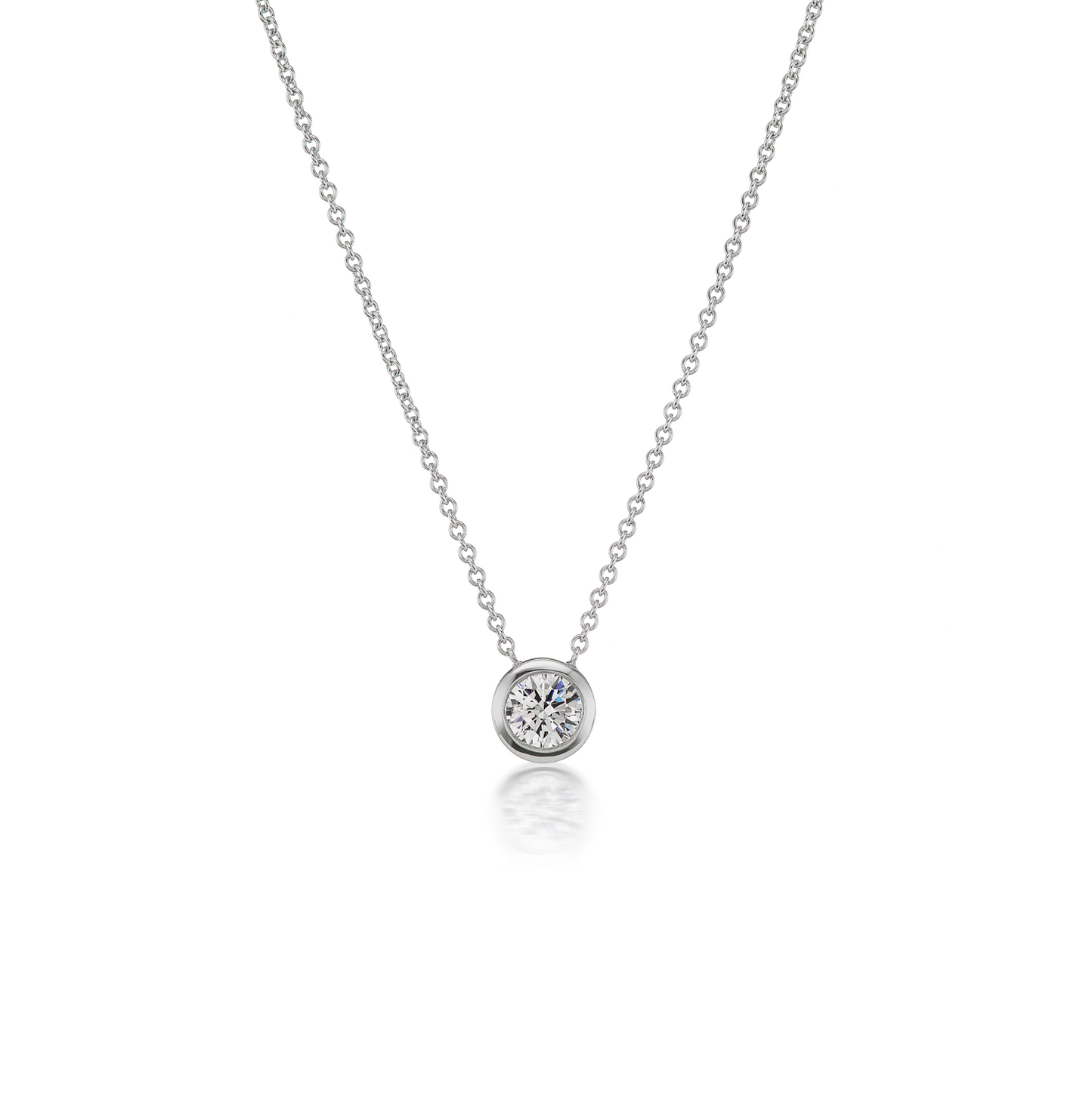 Half Carat Bezel Set Diamond Necklace