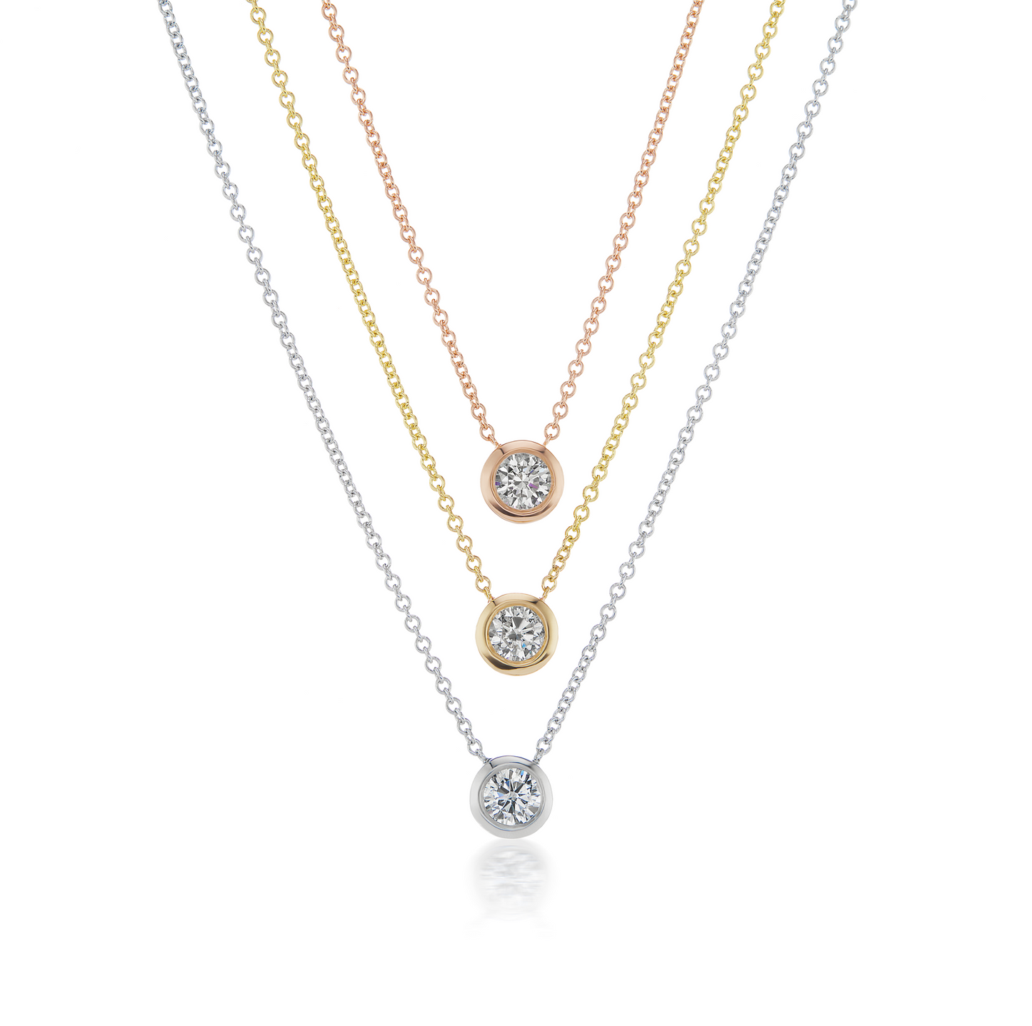 Quarter Carat Diamond Solitaire Bezel Necklace