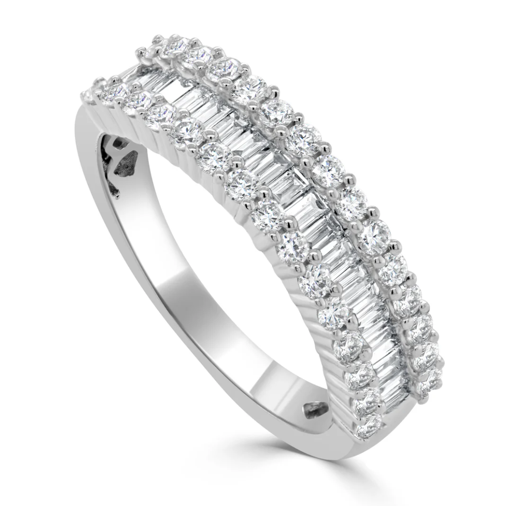 Diamond Baguette and Round Ring