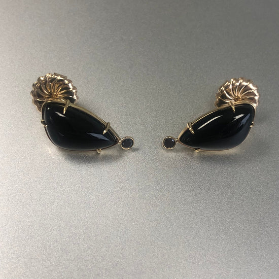 Black diamond and Onyx Stud Earrings
