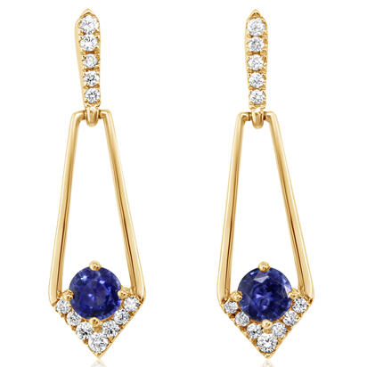 Sapphire Earrings in 14K Yellow Gold