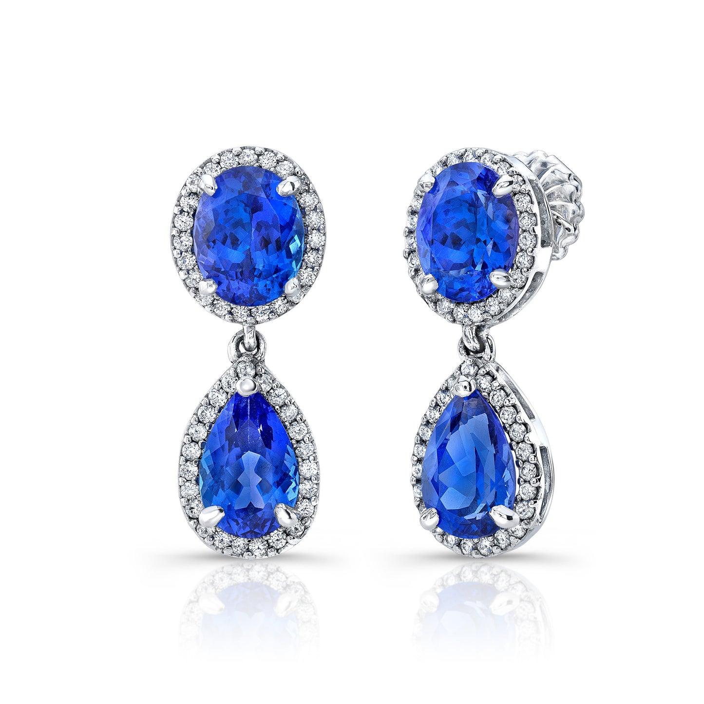 Tanzanite Diamond Halo Earrings