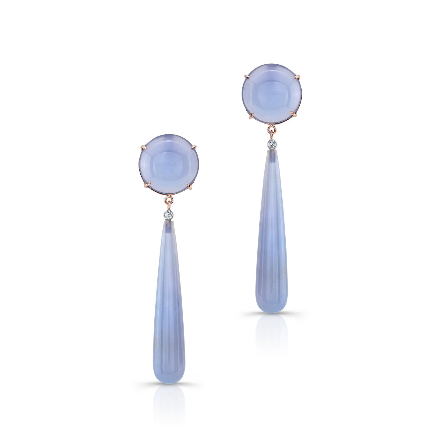 Lavender Chalcedony Drop Earrings