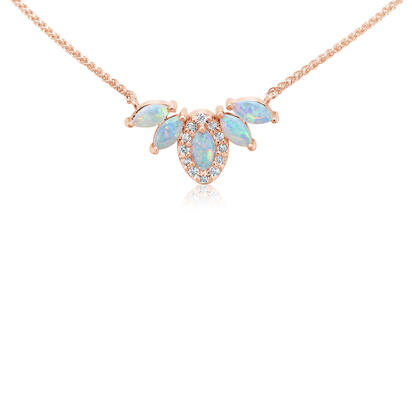 Calibrated Light Opal Necklace in 14K Rose Gold